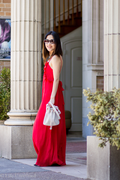 zara red dress maxi